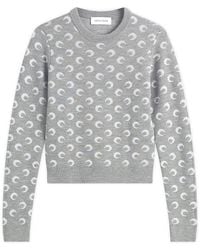 Marine Serre - Moon Jacquard Knit Fitted Crewneck Sweater - Lyst