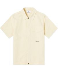 Stone Island - Cotton Canvas Shorts Sleeve Shirt - Lyst