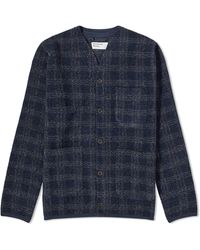 Universal Works - Check Wool Fleece Cardigan - Lyst
