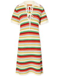Kitri - Ridley Multi Striped Crochet Knit Mini Dress - Lyst