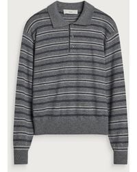 DUNST - Collared Striped Sweater - Lyst