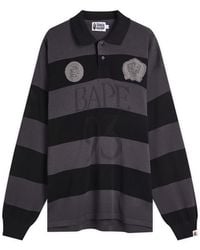 A Bathing Ape - Jacquard Multi Logo Stripe Relaxed Fit Ls Tee - Lyst