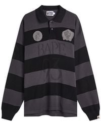 A Bathing Ape - Jacquard Multi Logo Stripe Relaxed Fit Ls Tee - Lyst