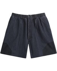 EBIT - Octagon Patch Denim Lofty Shorts - Lyst