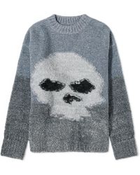 ERL - Skull Knitted Crew Neck Jumper Heather - Lyst