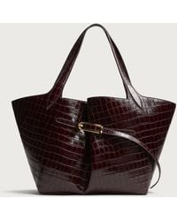 Liffner - Belted Croc Embossed Tote Bag - Lyst