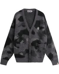 A Bathing Ape - Colour Camo Mohair Knit Cardigan - Lyst