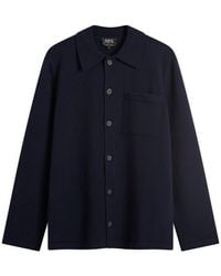 A.P.C. - Matti Felted Wool Shirt Jacket - Lyst