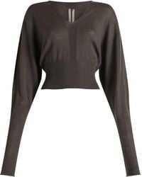 Rick Owens - V-Neck Cropped Jumper - Lyst