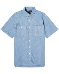 Beams Plus - Short Sleeve Chambray Work Shirt - Lyst