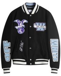 Off-White c/o Virgil Abloh - Off Eagle Wool Varsity Jacket - Lyst