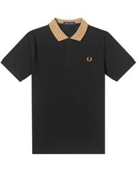 Fred Perry - Micro Check Collar Polo Shirt - Lyst