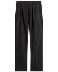 NN07 - Bill Pleated Seersucker Trousers - Lyst