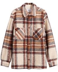 Wax London - Whiting Check Wool Bobble Overshirt - Lyst