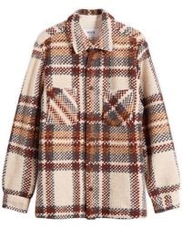 Wax London - Whiting Check Wool Bobble Overshirt - Lyst