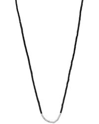 Mikia Tube Beaded Necklace - Black