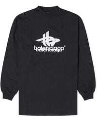 Balenciaga - Long Sleeve Logo T-Shirt - Lyst