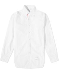 Thom Browne - Grosgrain Placket Solid Poplin Shirt - Lyst