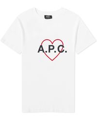 A.P.C. - Valentin Heart Logo T-Shirt - Lyst