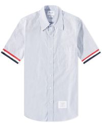 Thom Browne - Grosgrain Tricolor Short Sleeve Shirt - Lyst