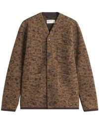 Universal Works - Leopard Wool Fleece Cardigan - Lyst