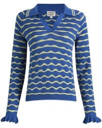 Damson Madder - Silvia Cotton Merino Blend Polo Jumper - Lyst