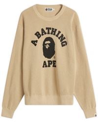 A Bathing Ape - College Waffle Crewneck Sweater - Lyst