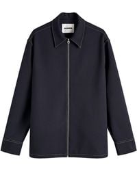 Jil Sander - Contrast Stitch Zip Through Shirt - Lyst