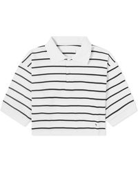 HOMMEGIRLS - Cropped Ss Stripe Pique Polo Shirt - Lyst