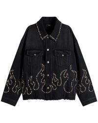 Amiri - Studs Flames Studded Trucker Jacket - Lyst