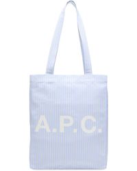 A.P.C. - Striped Poplin Lou Tote Bag - Lyst