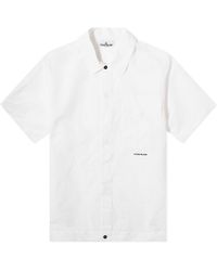 Stone Island - Cotton Canvas Short Sleeve Shirt - Lyst
