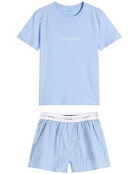 Calvin Klein - Cotton Poplin Pyjama Set - Lyst