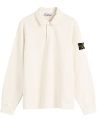 Stone Island - Brushed Heavy Cotton Long Sleeve Polo - Lyst