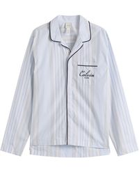 Calvin Klein - Poplin Script Button Down Pyjama Top - Lyst