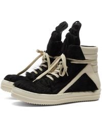 Rick Owens - Ponyhair Geobasket Sneakers - Lyst