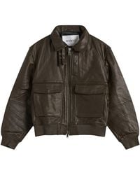 DEADWOOD - Wingman Leather Bomber Jacket - Lyst