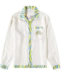 Casablanca - Aquatique Long Sleeve Silk Shirt - Lyst