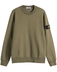 Stone Island - Organic Cotton Fleece Sweatshirt - Lyst