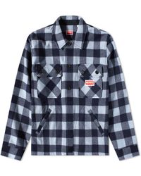 KENZO - Check Wool Overshirt - Lyst