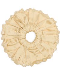 Damson Madder - Button Detail Satin Scrunchie - Lyst