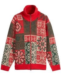 Beams Plus - Jacquard Patchwork Zip Cardigan - Lyst