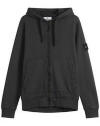 Stone Island S Garment Dyed Zip Up Hoodie Antique Rose in Pink for