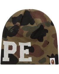 A Bathing Ape - 1St Camo Knit Skull Beanie - Lyst