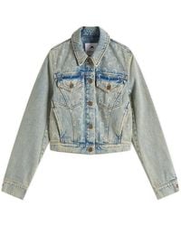 Marine Serre - Moon Laser Denim Boxy Suit Jacket - Lyst