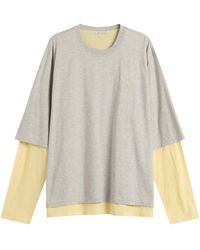 Ami Paris - Mercerised Jersey Adc Double Layer T-Shirt - Lyst