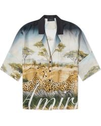 Amiri - Cheetah Logo Silk Shirt - Lyst