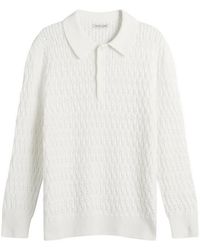 Carter Young - Cable Polo Sweater - Lyst