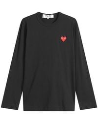 COMME DES GARÇONS PLAY - Long Sleeve Basic Logo T-Shirt - Lyst