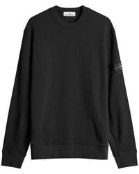 Stone Island - Waffle Crew Neck Sweatshirt - Lyst